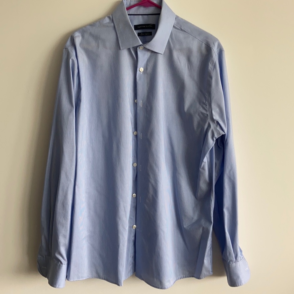 Blue and white check Tommy Hilfiger dress shirt